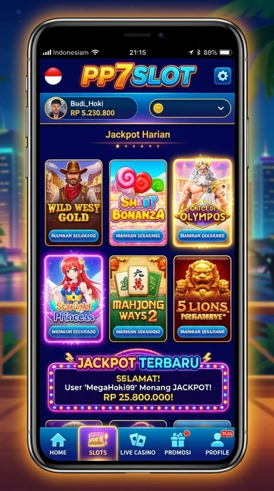 Pratinjau antarmuka pp7slot — aplikasi APK resmi Android v2.8.9